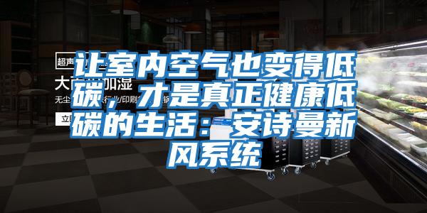 讓室內(nèi)空氣也變得低碳，才是真正健康低碳的生活：安詩曼新風(fēng)系統(tǒng)